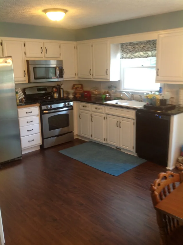 IKEA Tundra Review- our kitchen after installing the flooring
