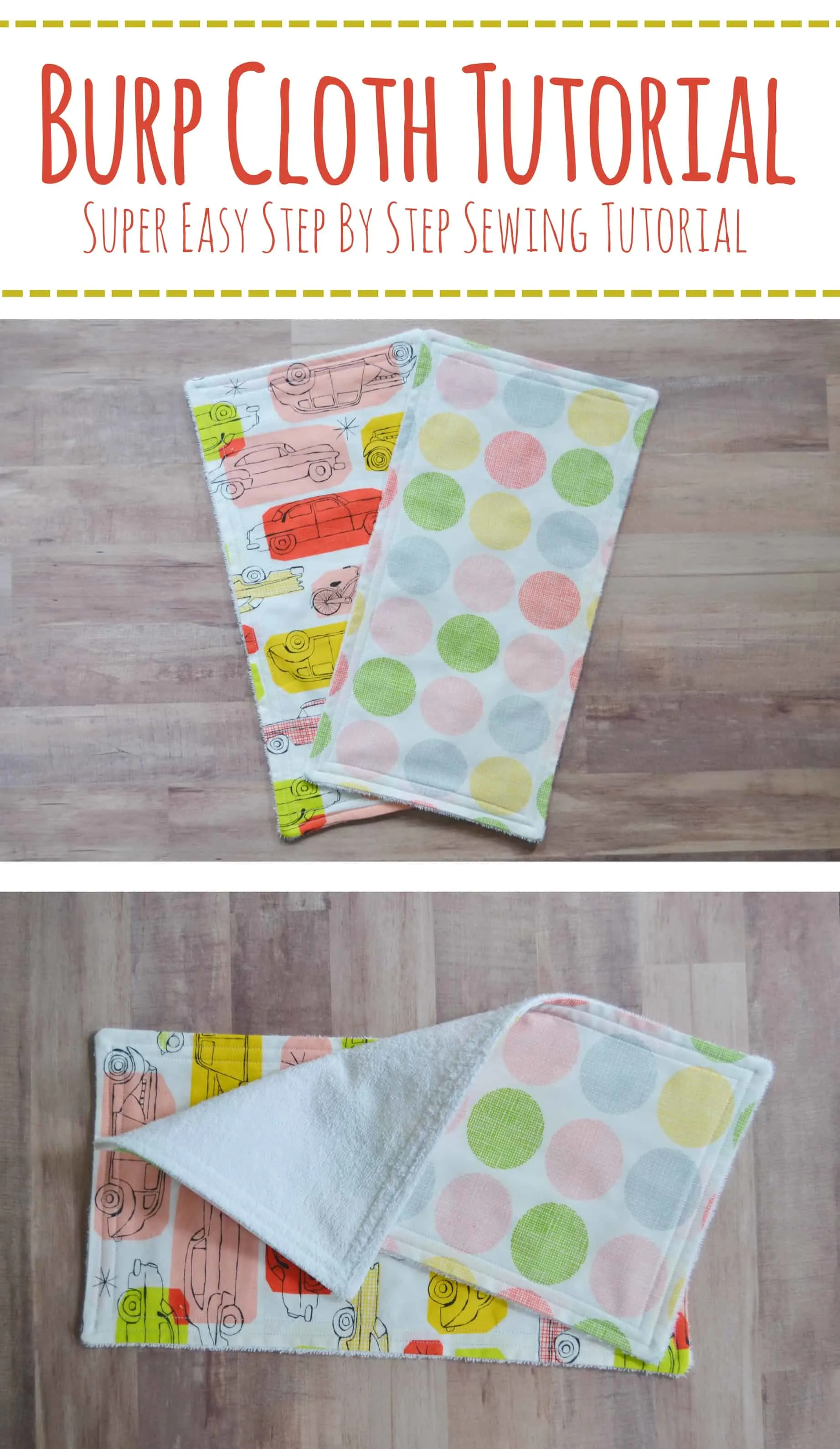 Burp Cloths made with this DIY Burp Cloth Tutorial 