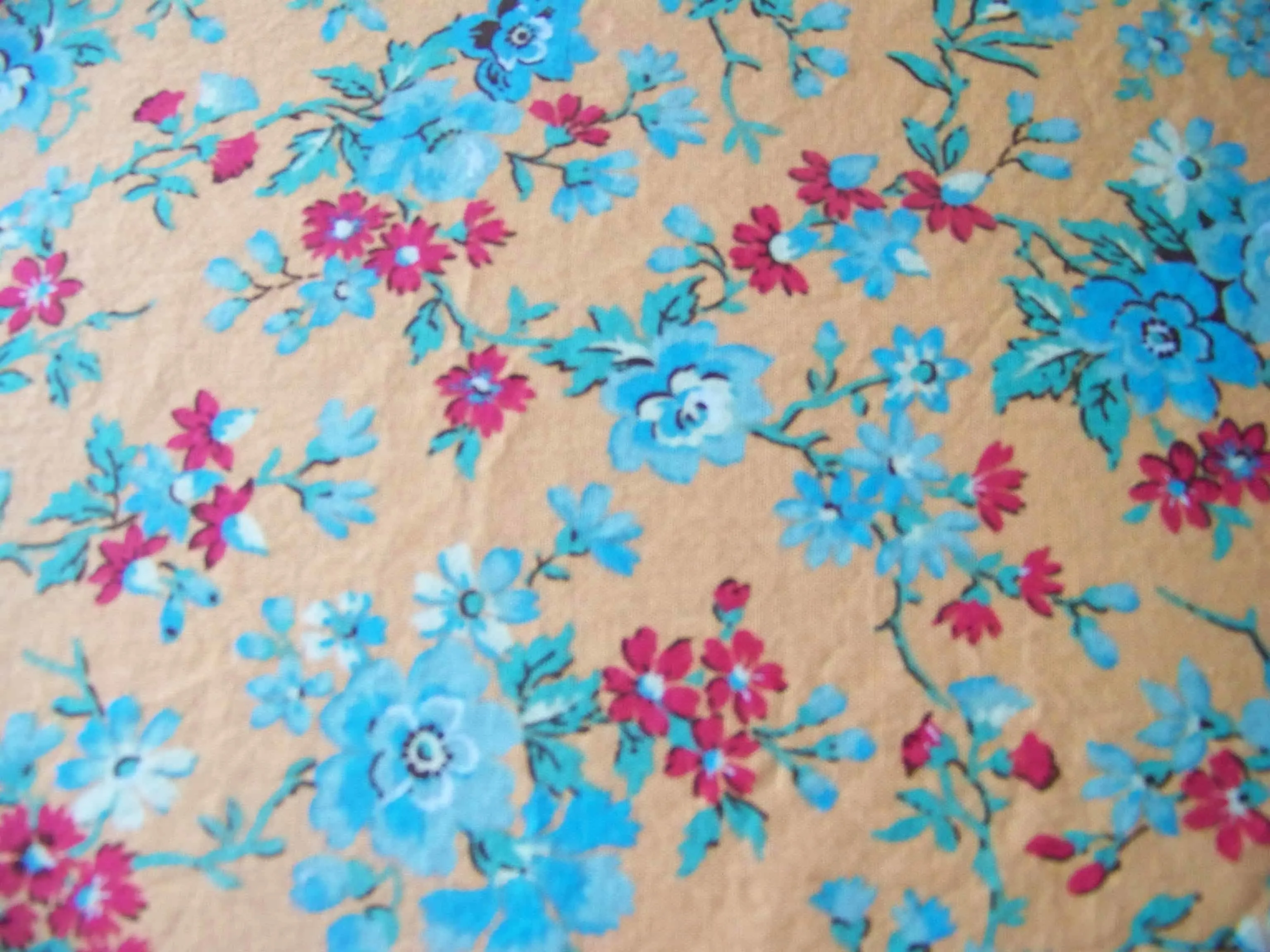 a closeup of the floral fabric