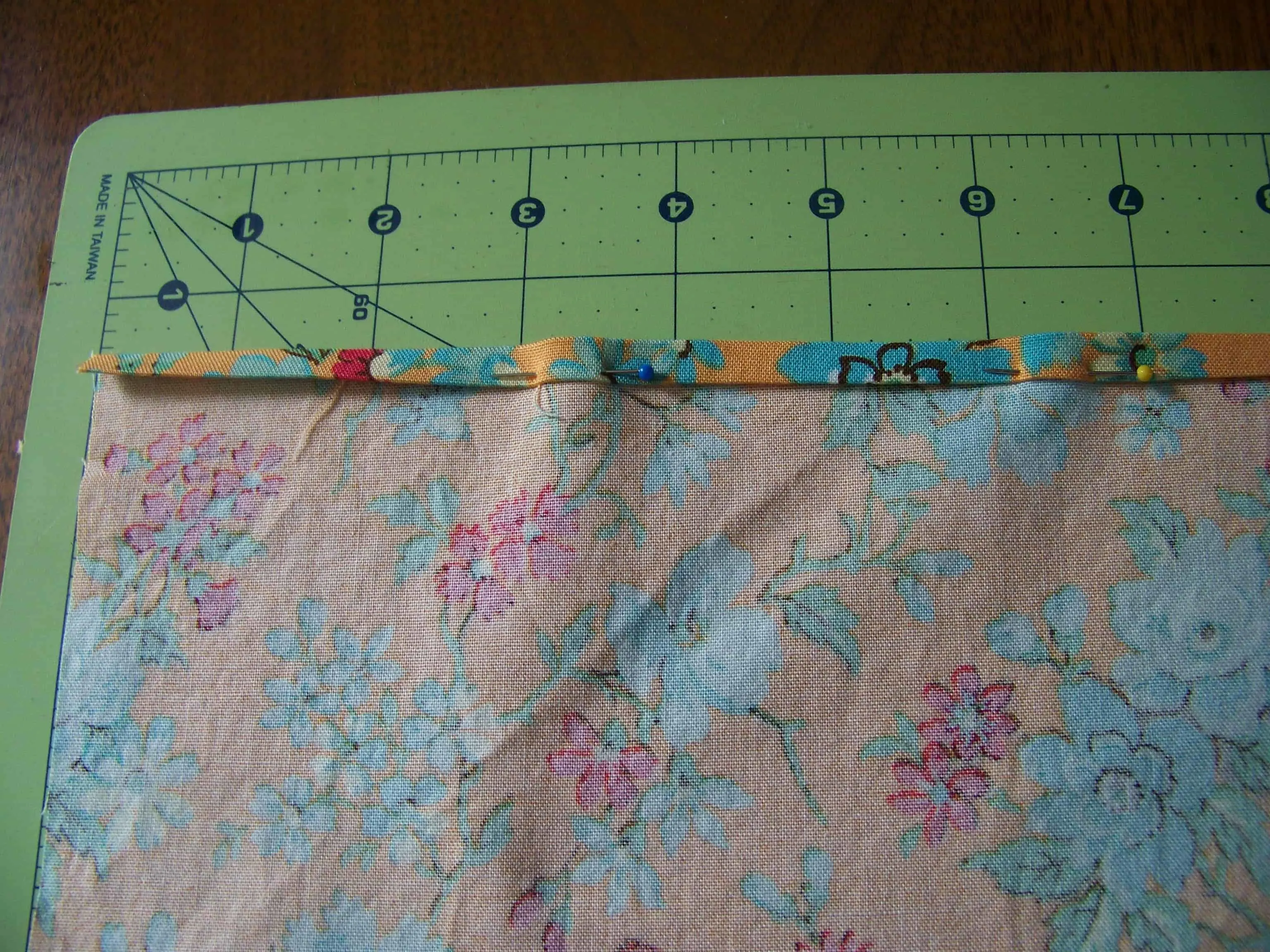 pinning the top edge
