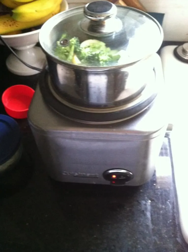 the steamer full of vegetables