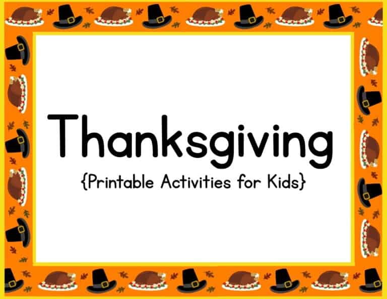 Free Thanksgiving Printables for Kids