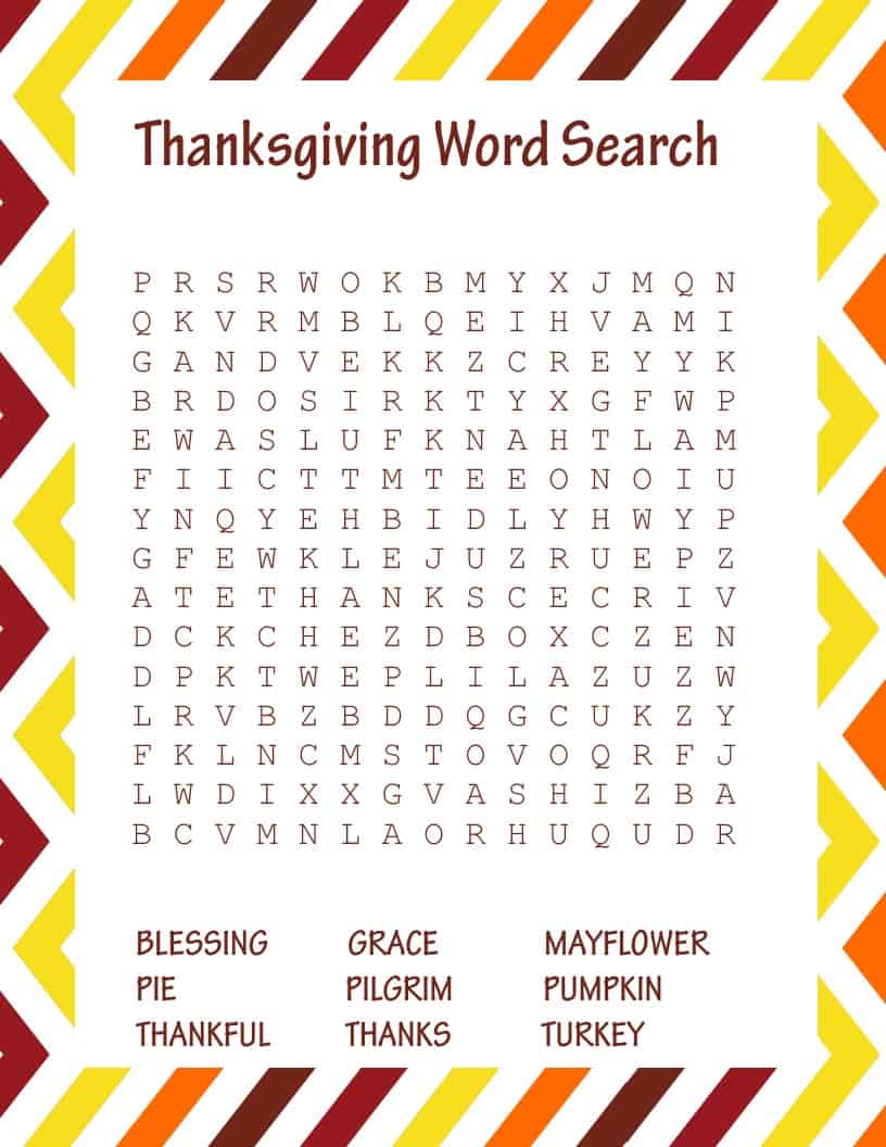 Free Printable Thanksgiving Activities for Kids – Mary Martha Mama