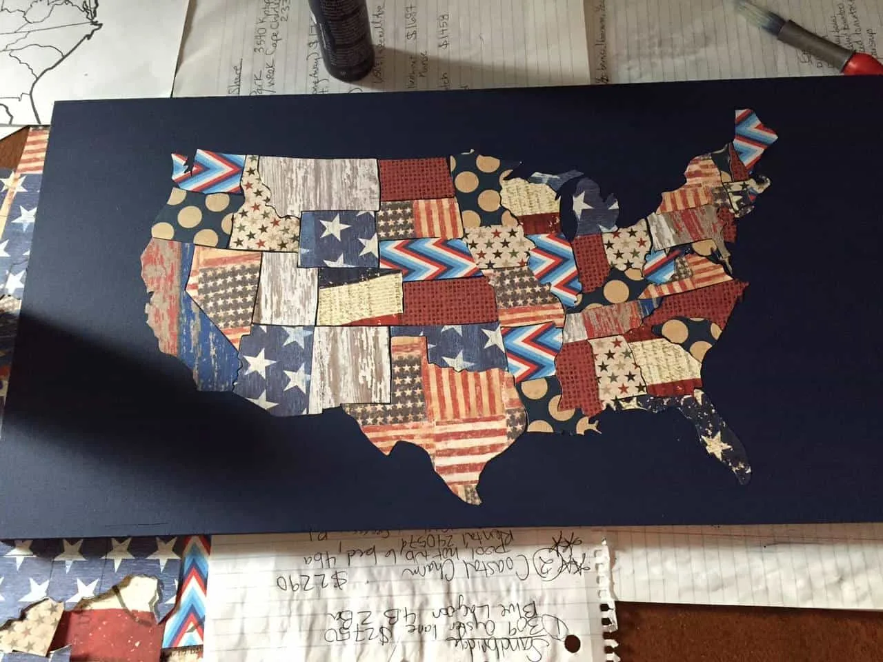 the map laid out on the wood