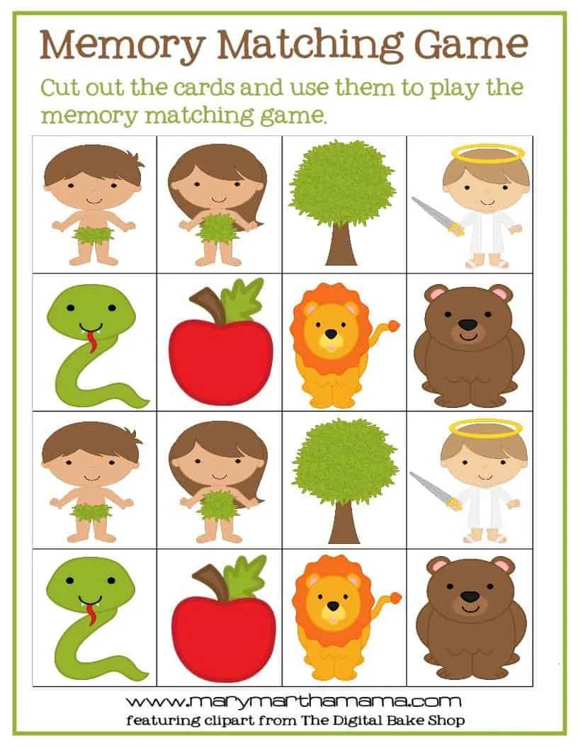 Adam and Eve memory game