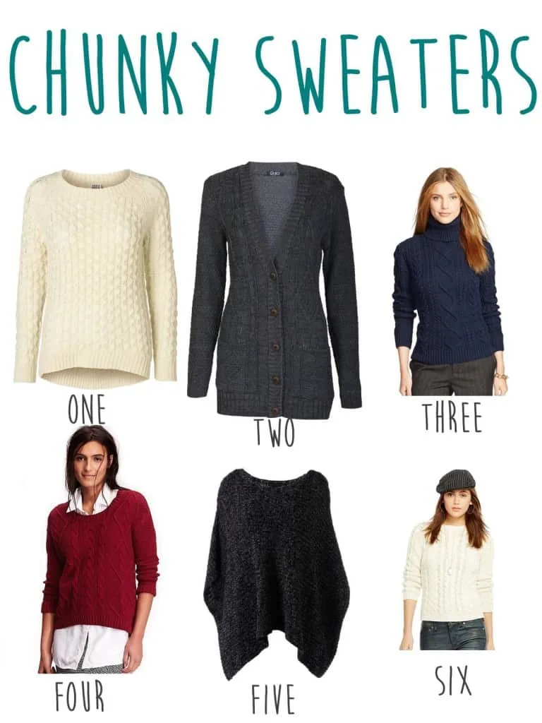 fall 2015 chunky sweater collage