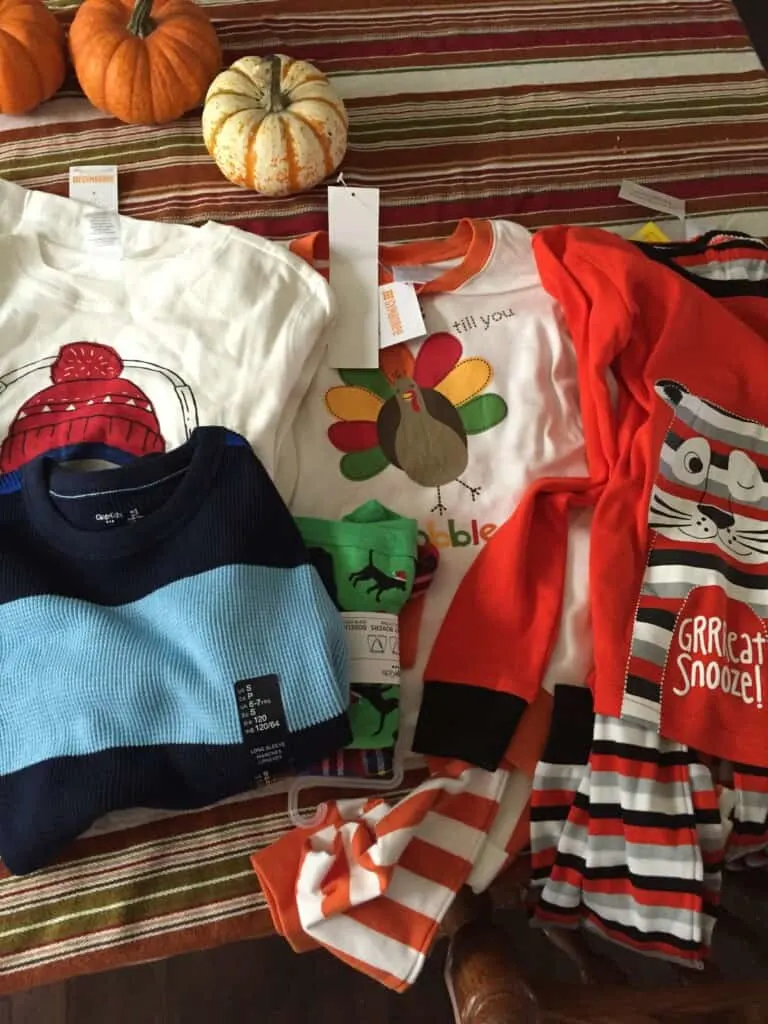 new pajamas and clothes