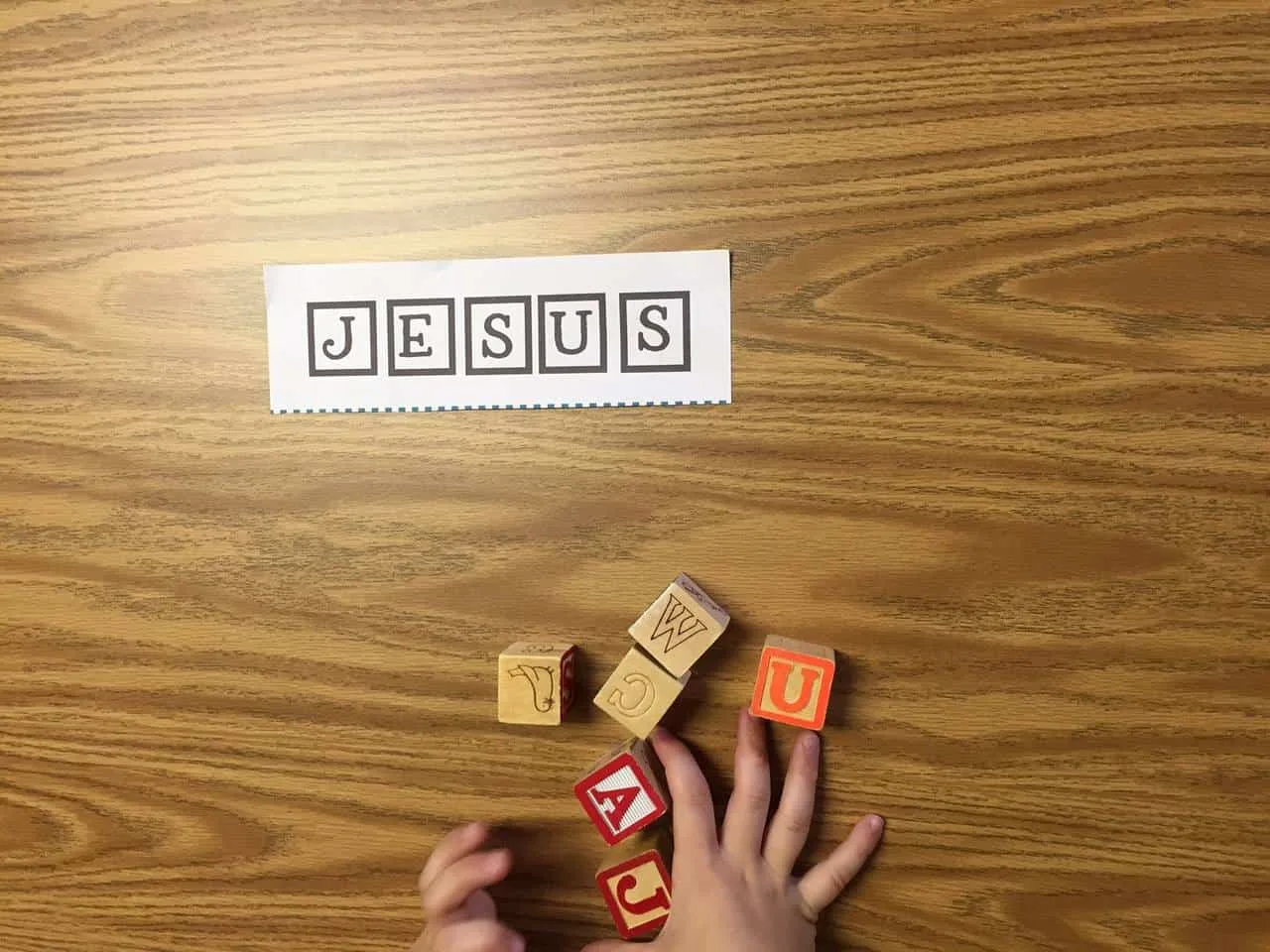 letter block activity in progress