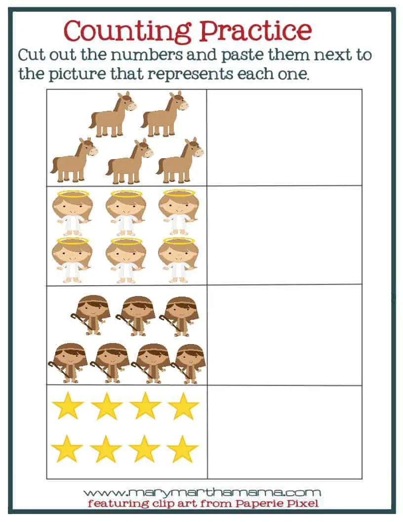Christmas counting worksheet