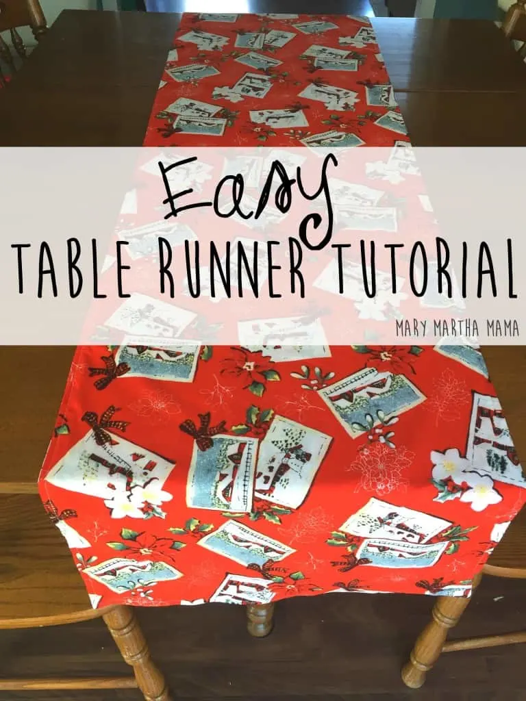 Christmas table runner tutorial pin