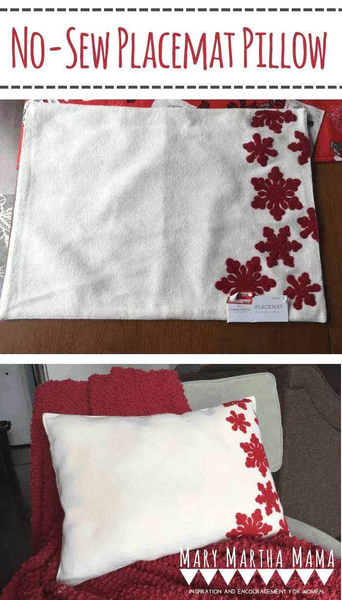 No-sew placemat pillow