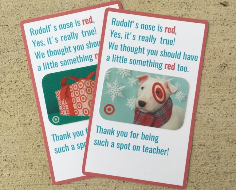Teacher Christmas Gift: Target Gift Card Printable