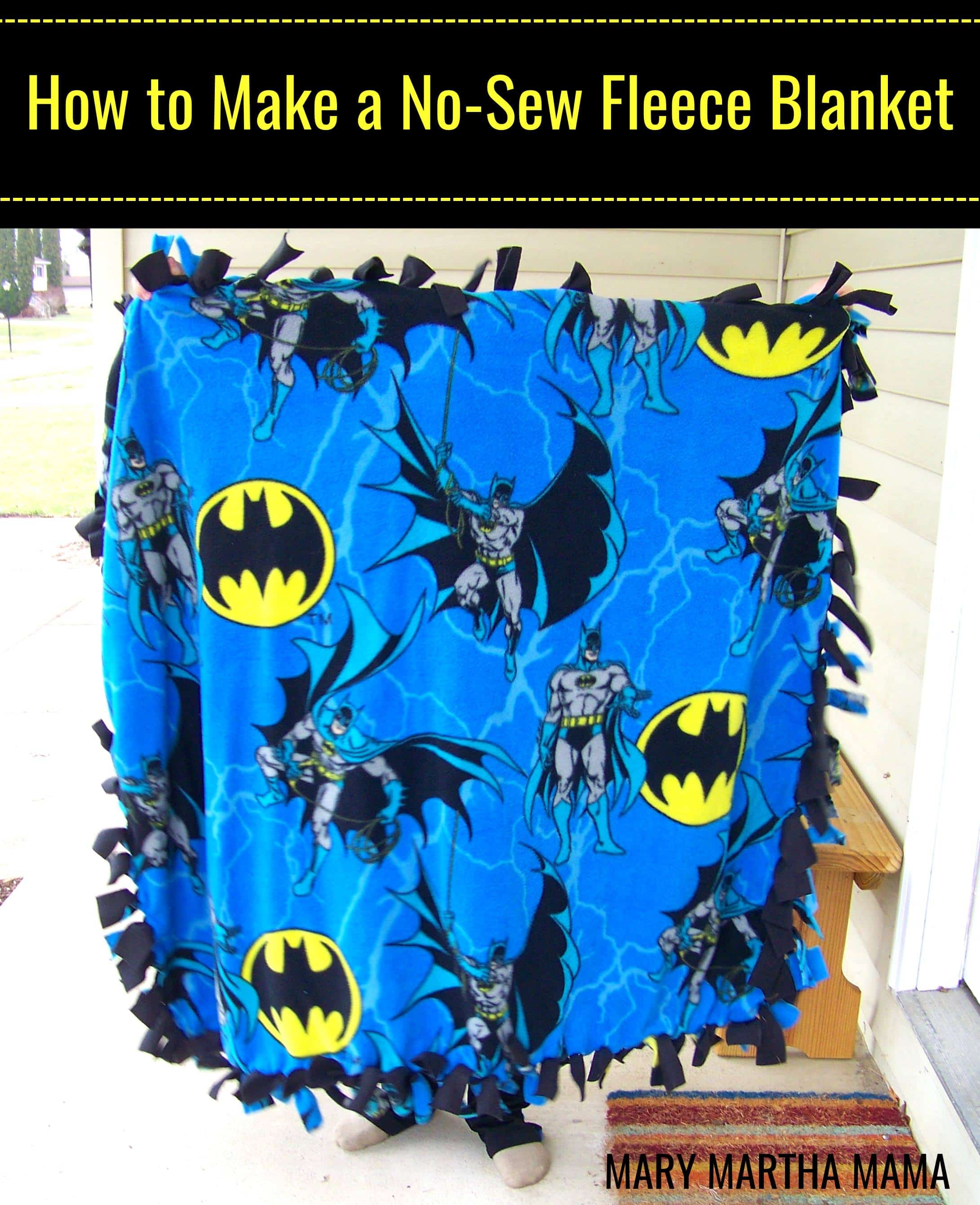 How to Make a NoSew Fleece Throw Mary Martha Mama
