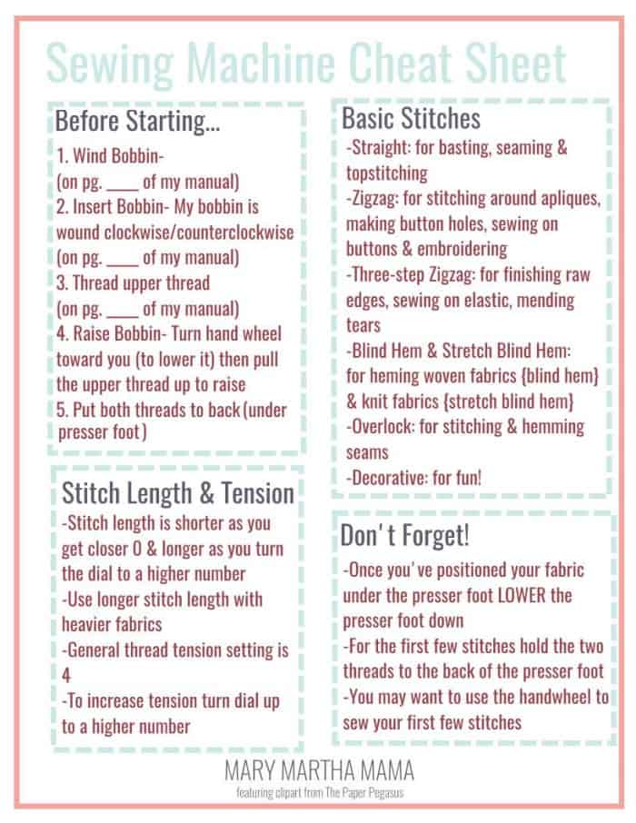 Sewing 101 Lesson 2 Getting to Know Your Sewing Machine Mary Martha Mama