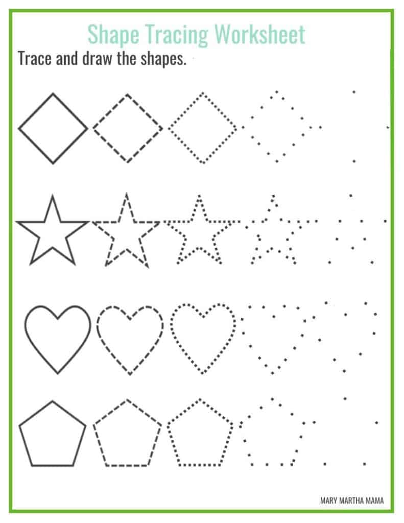 Drawing Shapes Worksheet 1 Shapes Worksheets Shapes Worksheet Trace