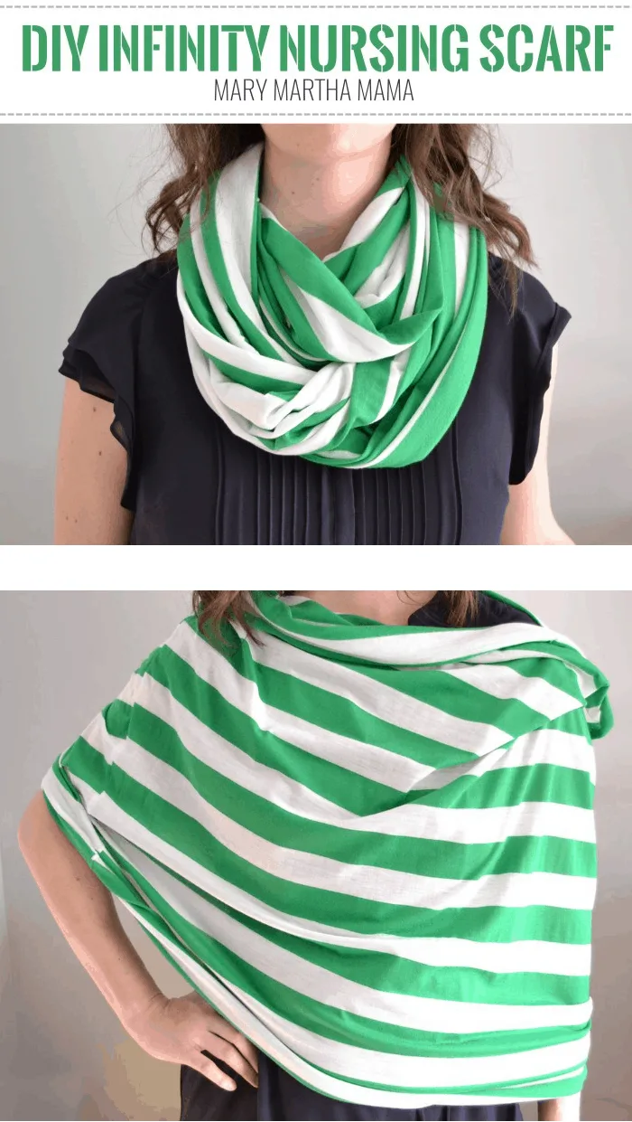 Use this tutorial to learn how to make a DIY nursing cover that's in the style of an infinity scarf. #diynursingcover