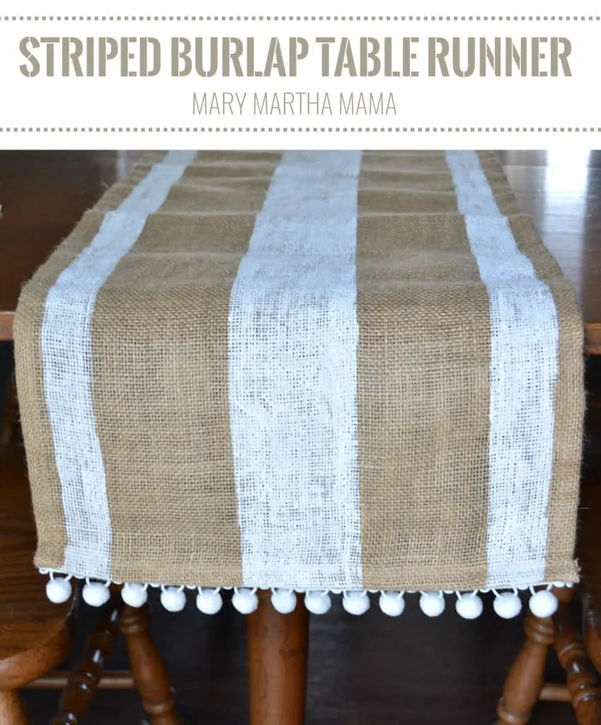 burlap table runner pin