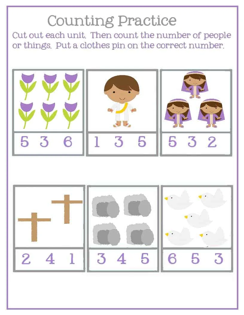 Easter Counting Practice Sheet