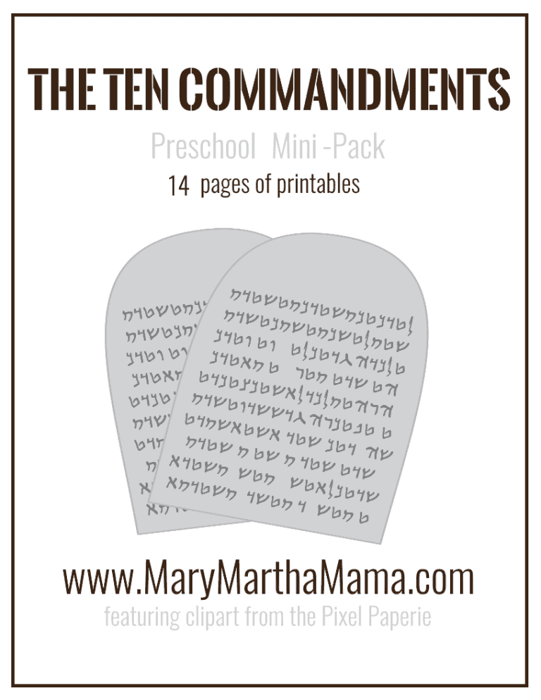 The 10 Commandments Activities
