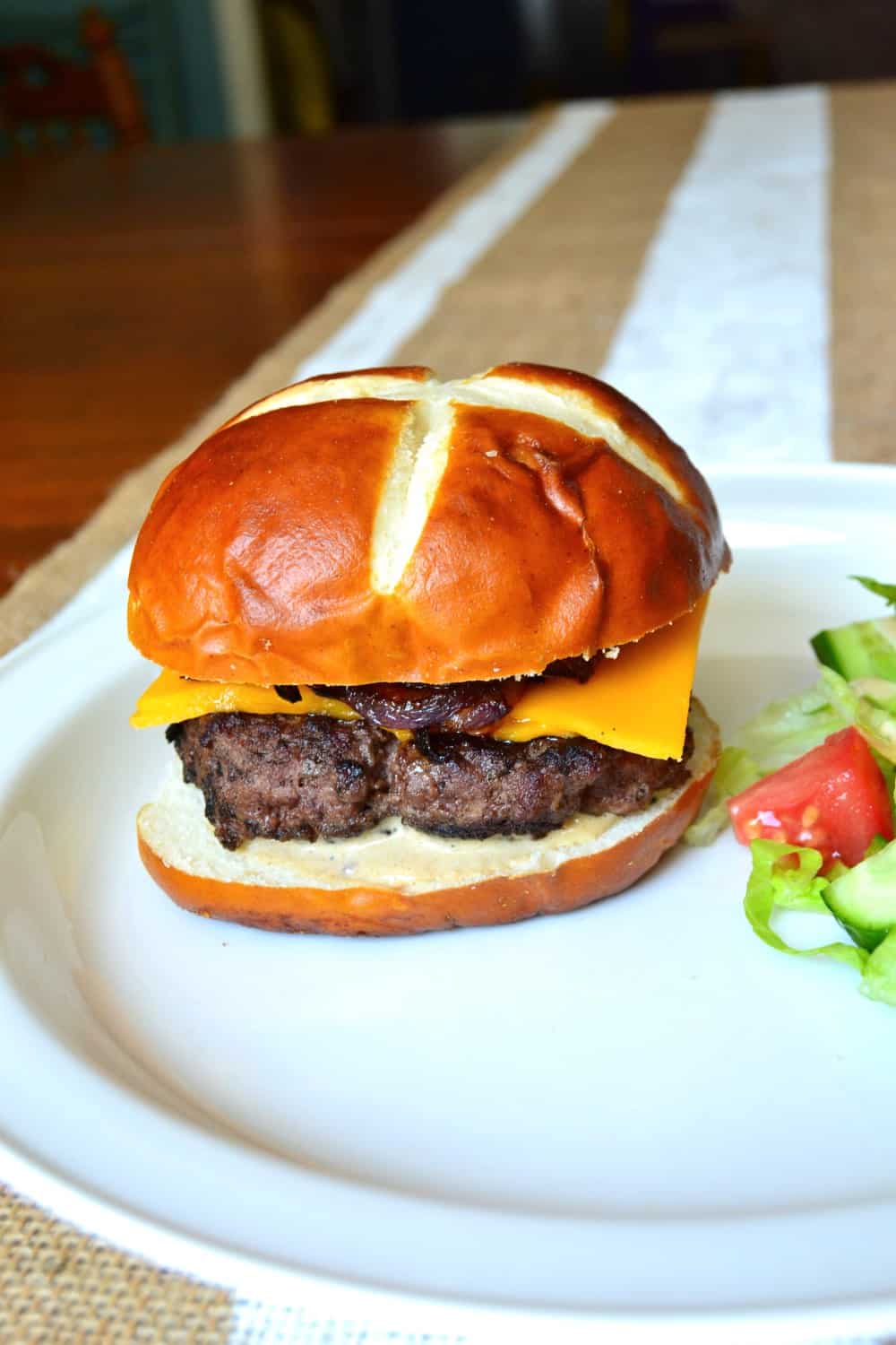 Cheesy Pretzel Burgers Mary Martha Mama