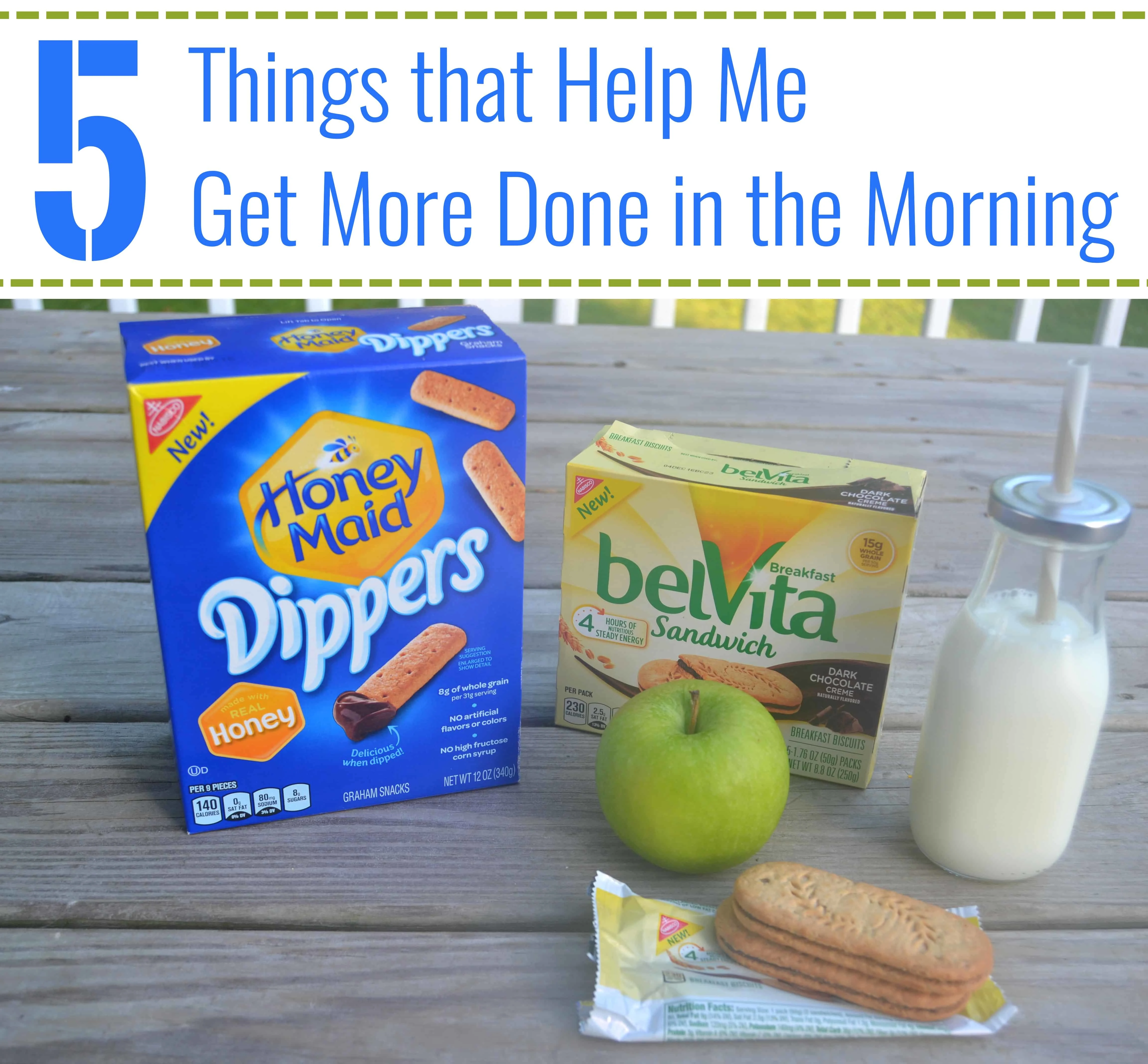 breakfast with text about getting more done in the mornings