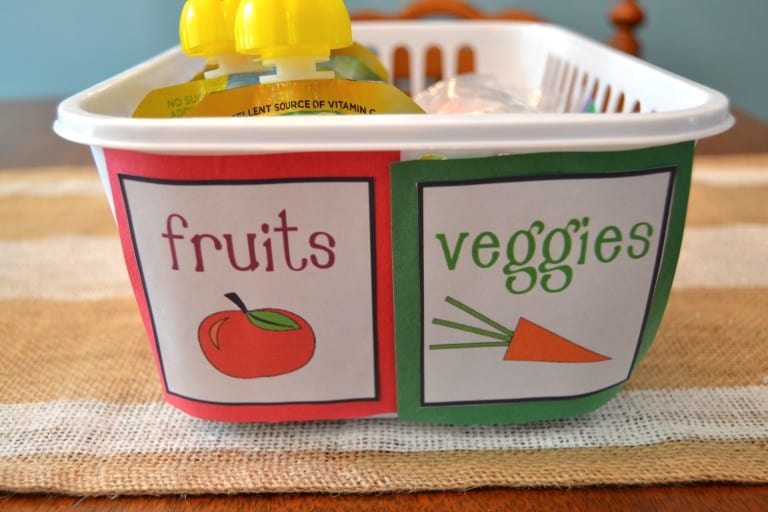 Kid's Snack Organization for the Fridge