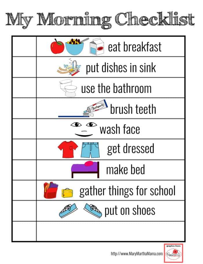 Printable Visual Schedule [for Smoother Mornings!] – Mary Martha Mama