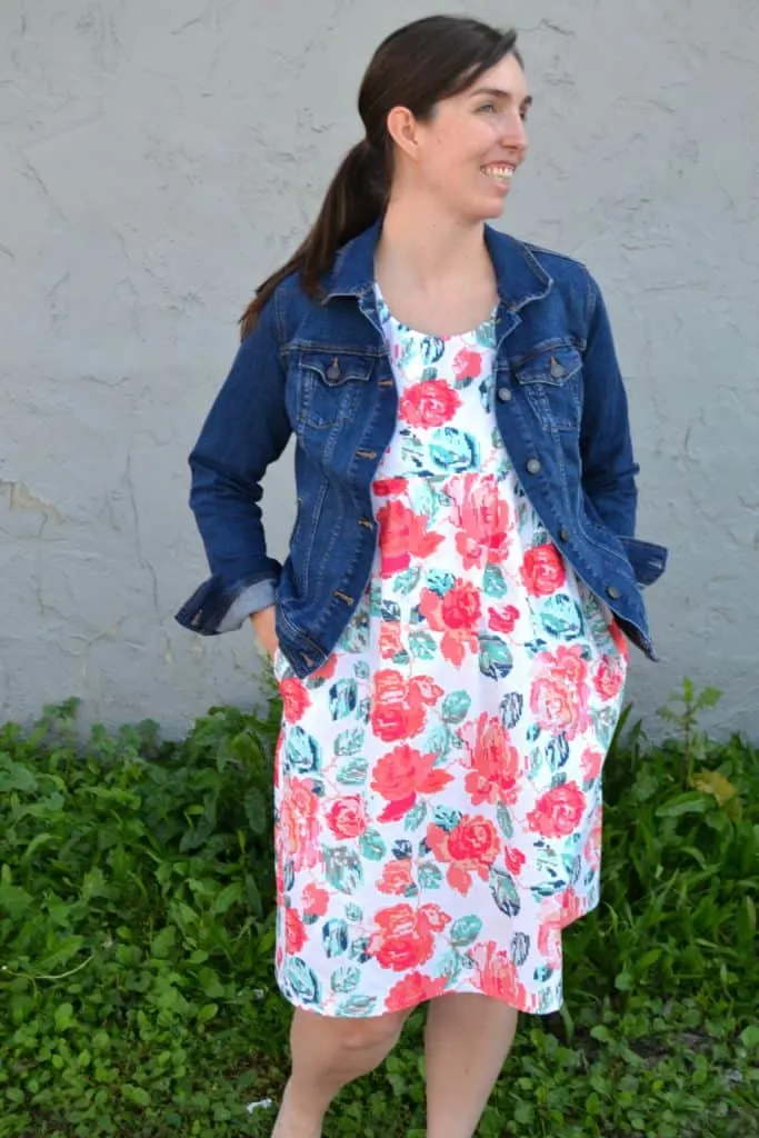 washi dress with jean jacket