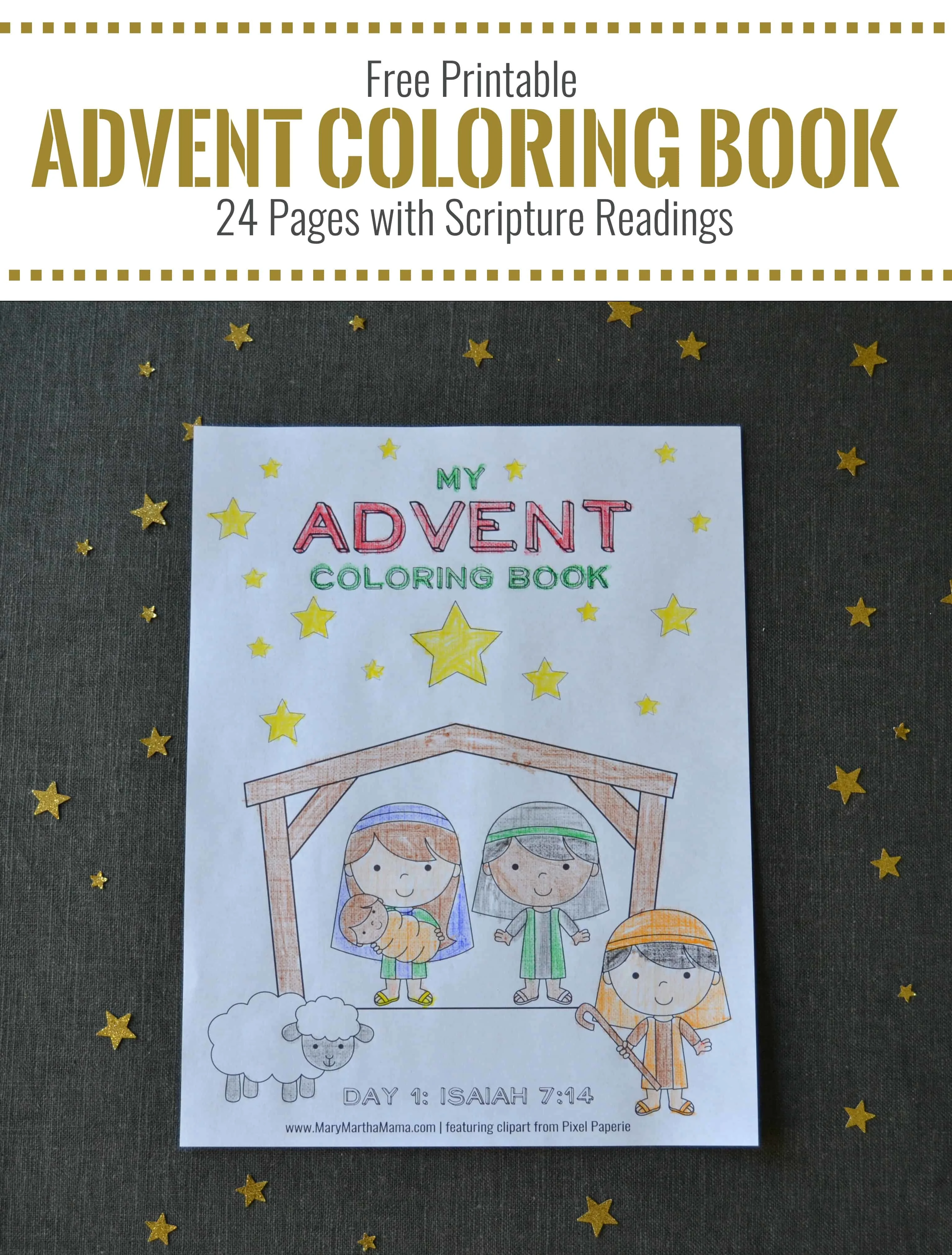 advent coloring book printables