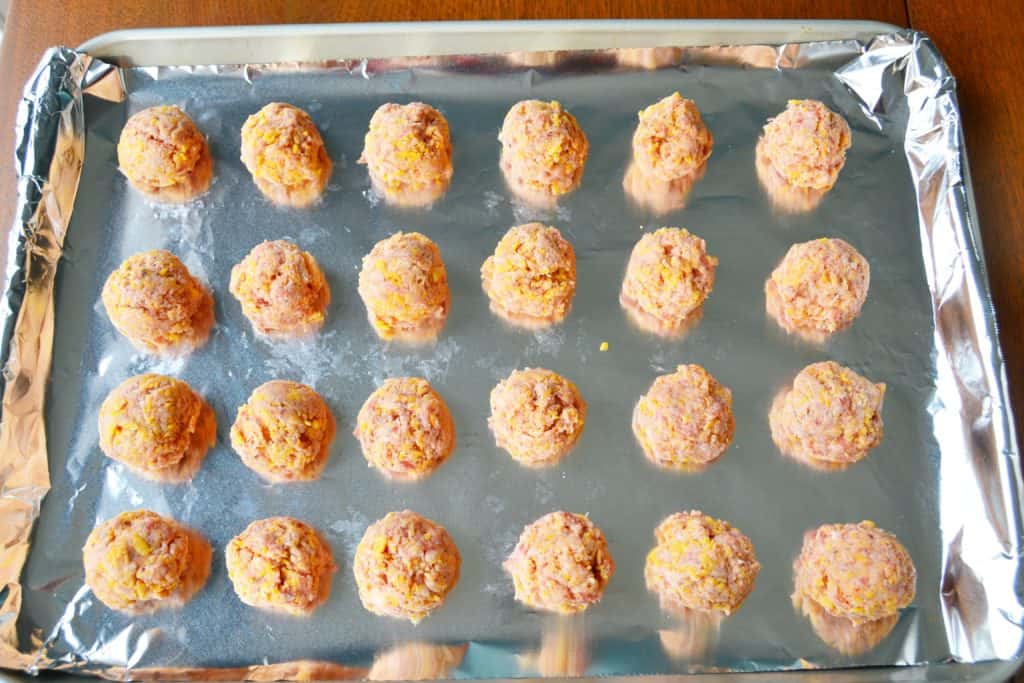 Cheesy Sausage Balls with Tangy Ketchup Mary Martha Mama