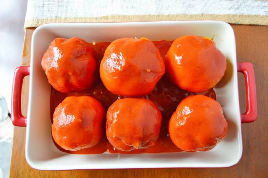 peppers covered in sauce