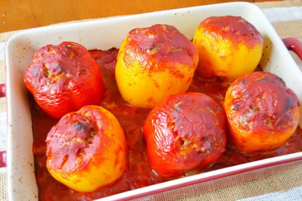 saucy stuffed peppers recipe