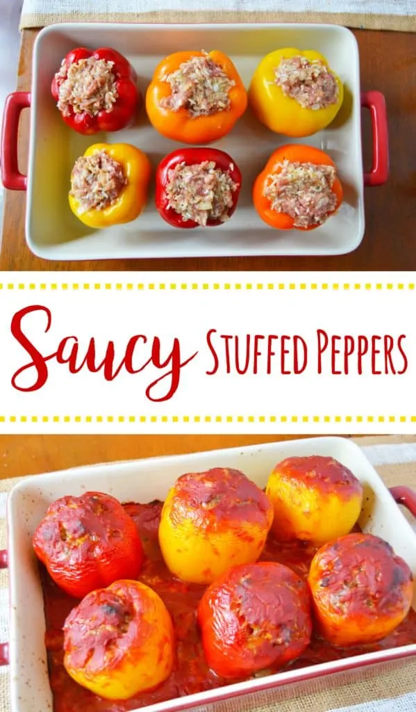 saucy stuffed peppers recipe