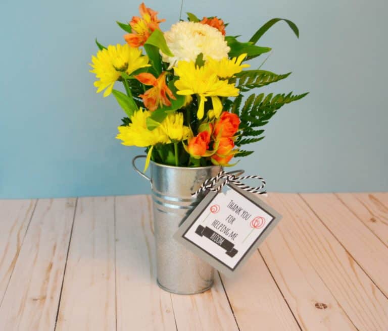 Printable Teacher Gift Tags- "Thank you for helping me bloom."