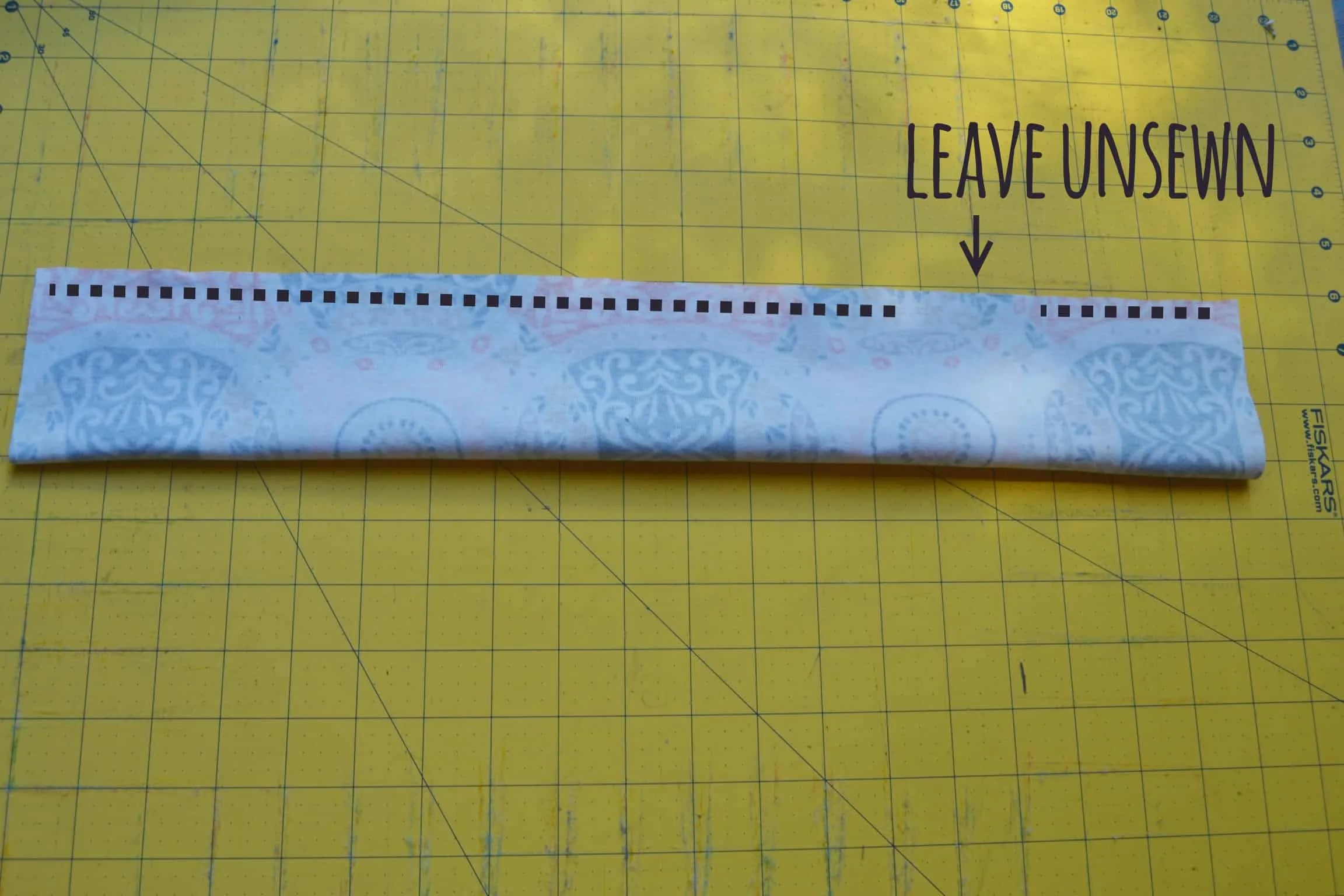 lines showing where to sew