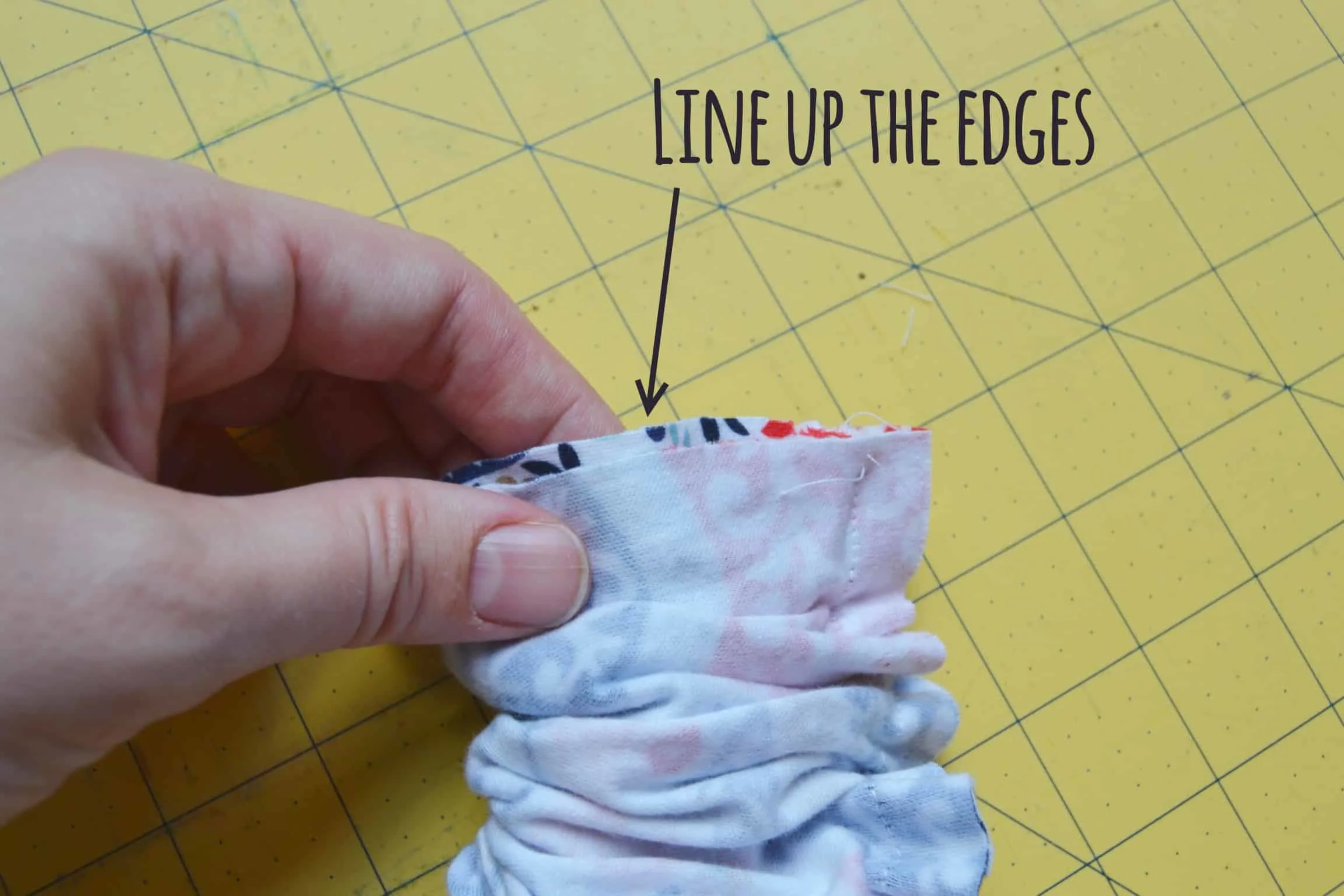 the edges lined up