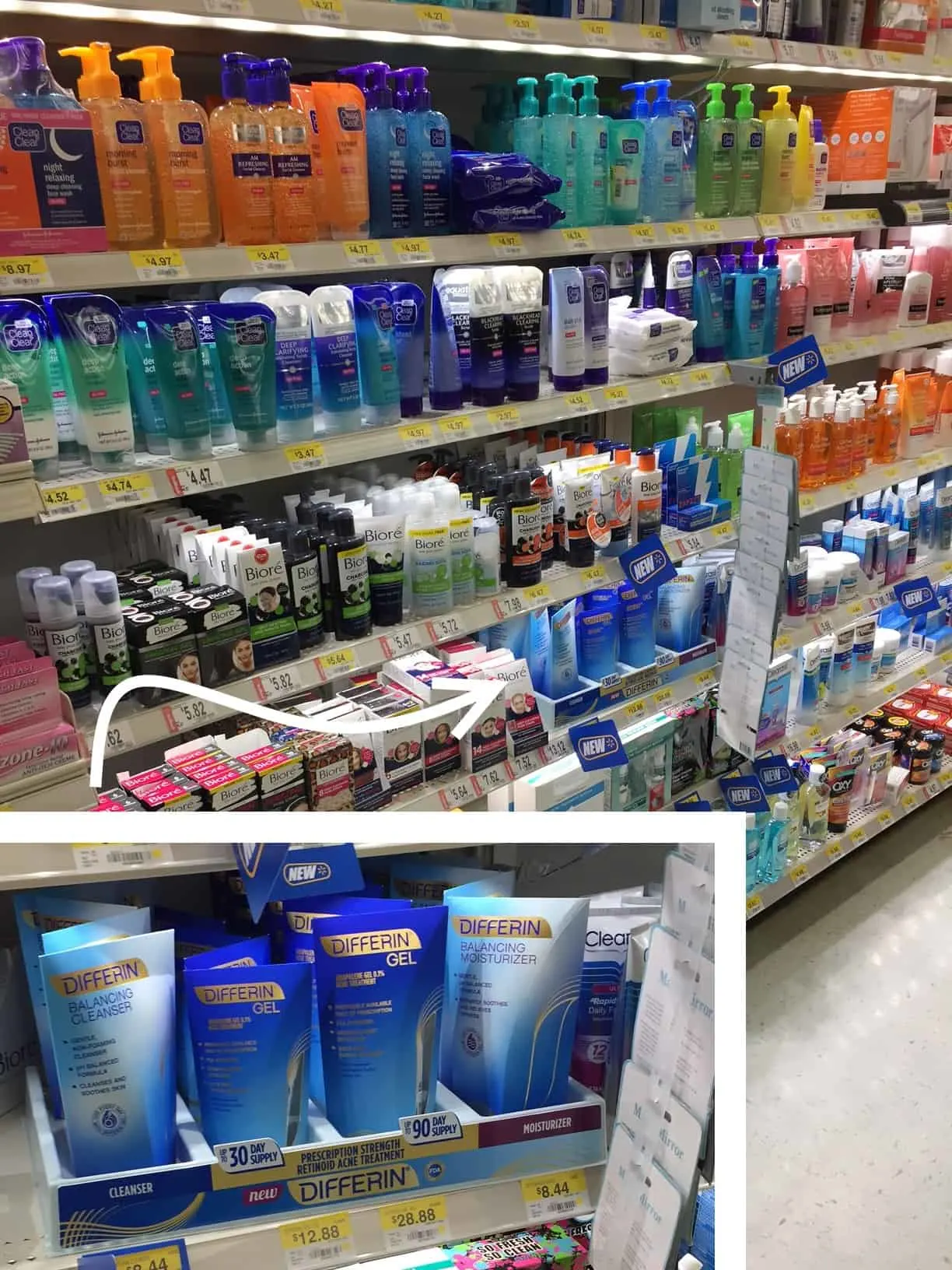skincare products at store