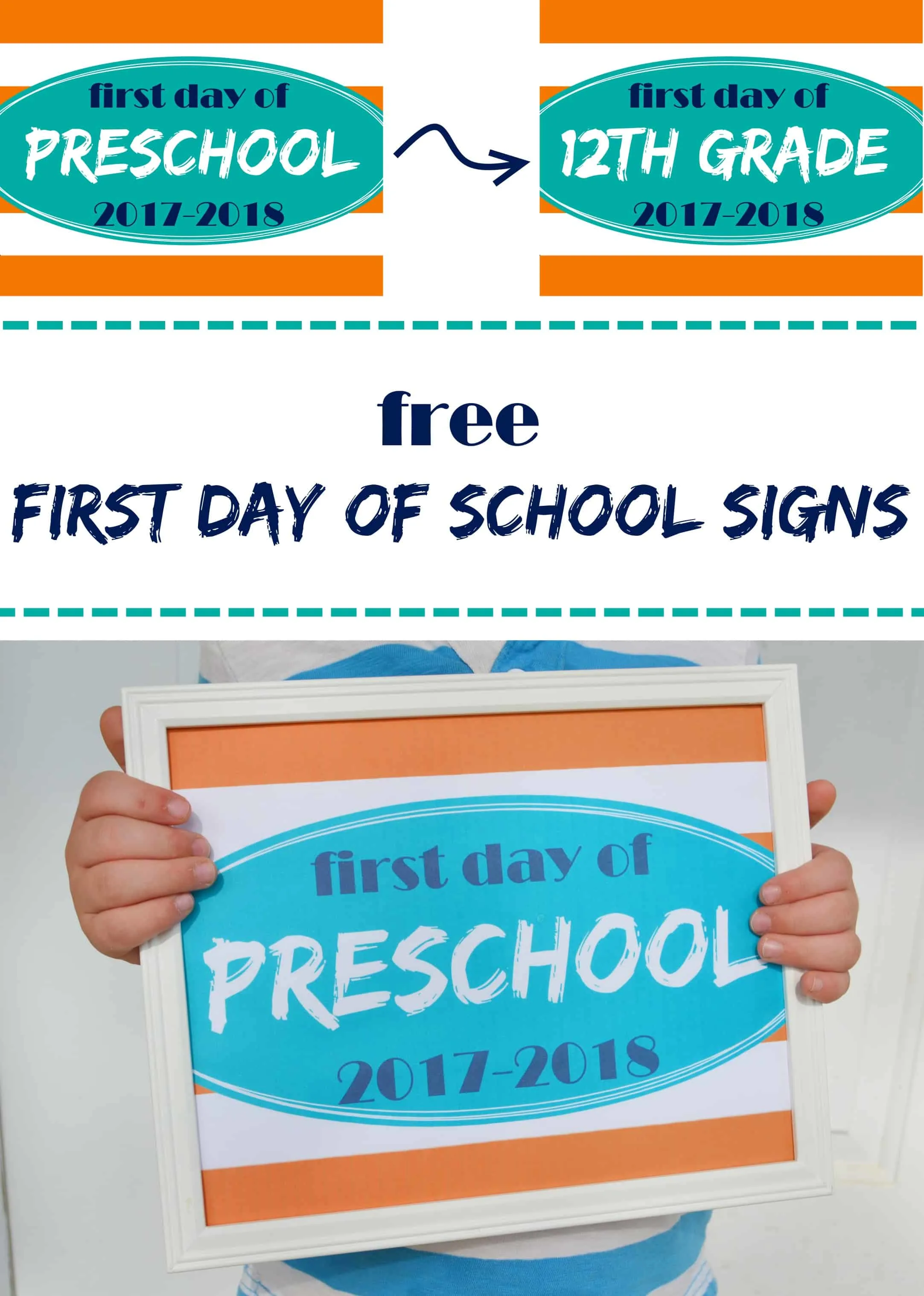 first day of school printable signs
