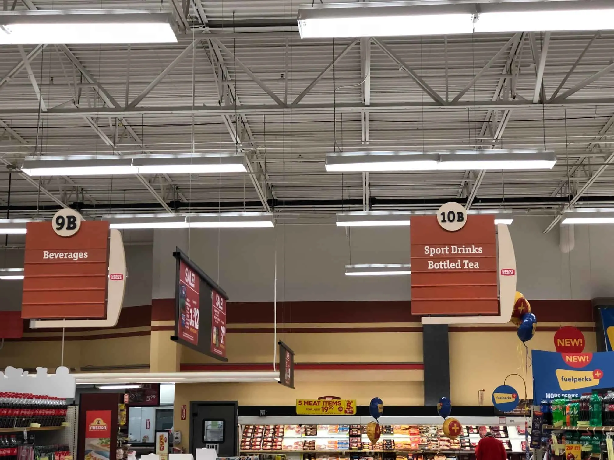 beverage aisle in store