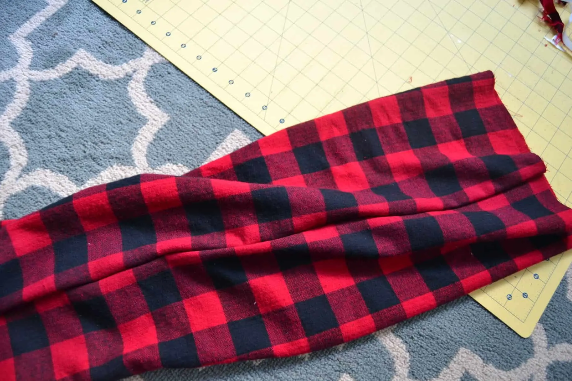 the outside of the seam