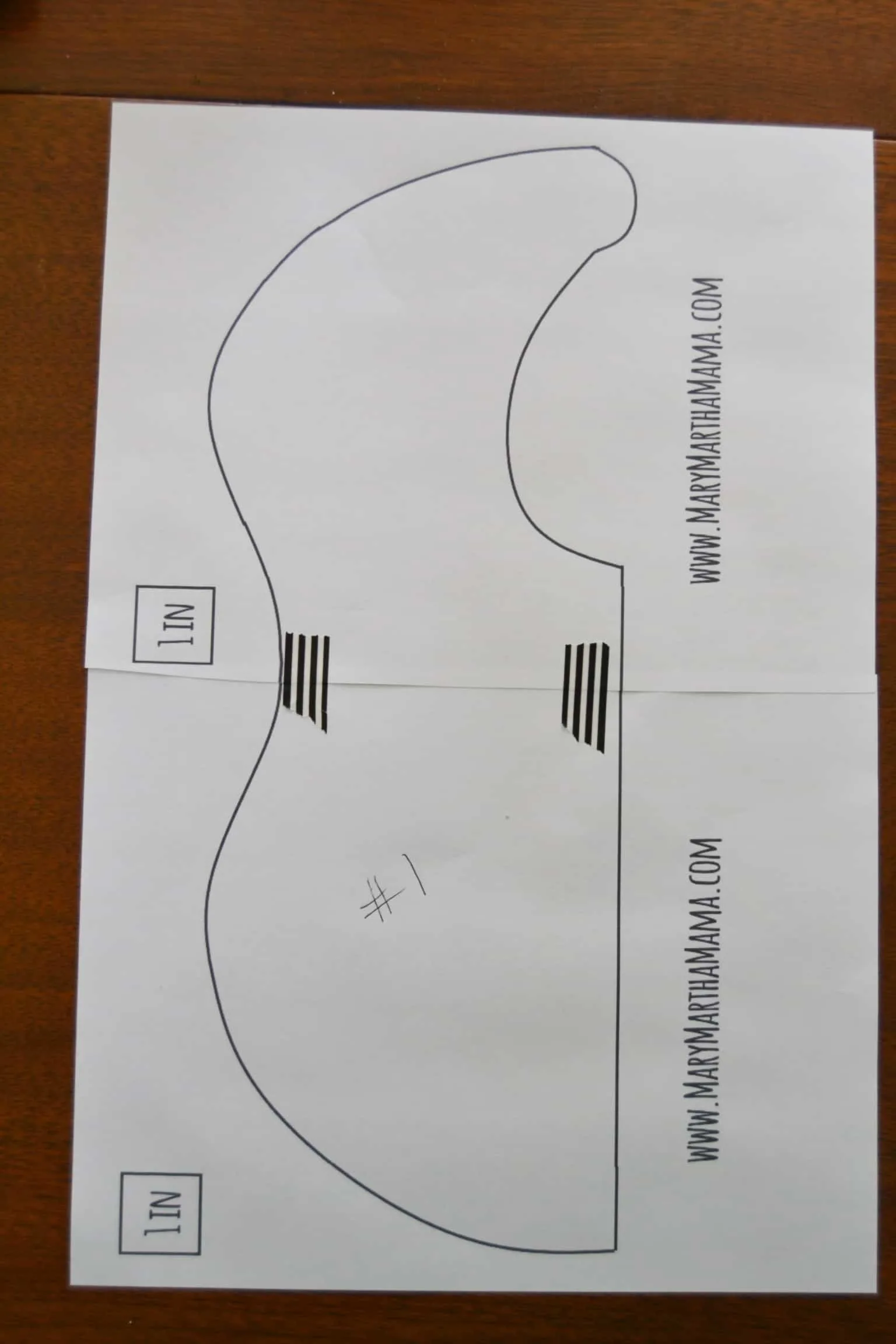toddler bib pattern printed out