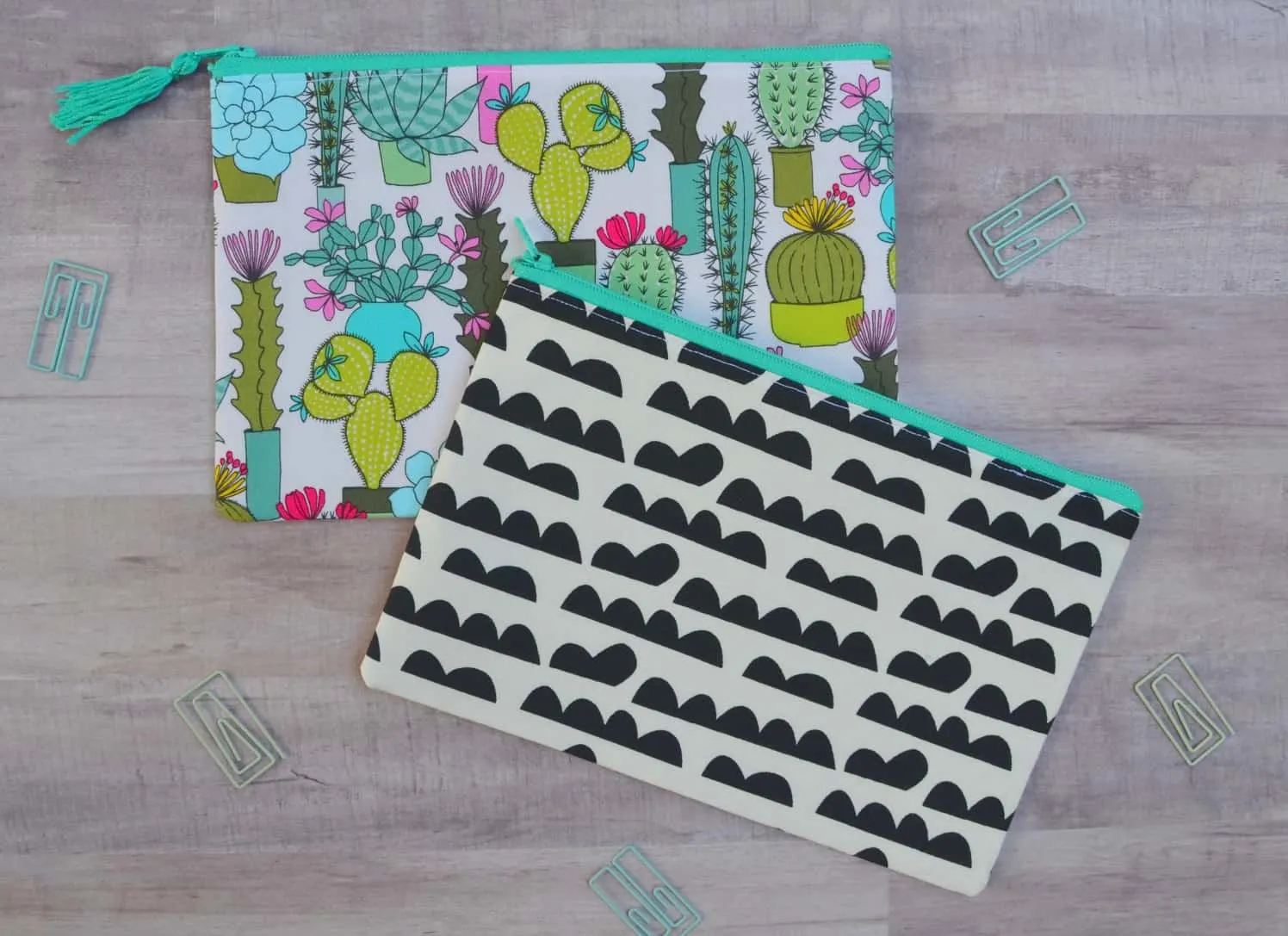 closeup of pouches
