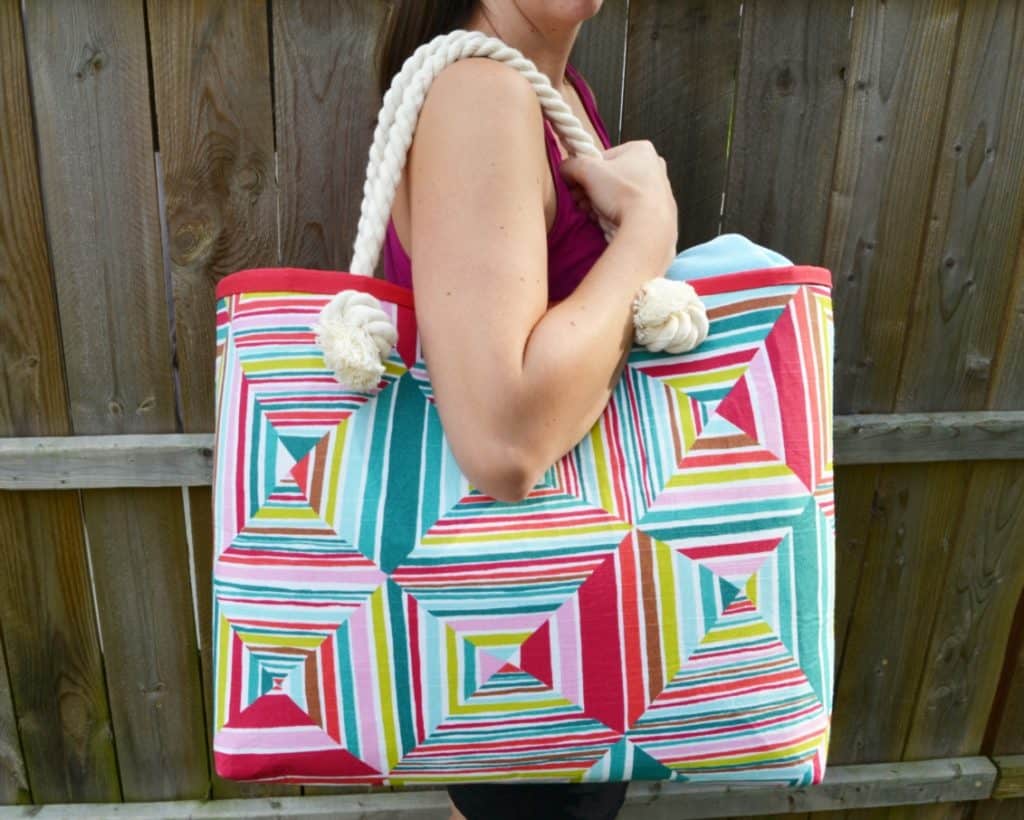DIY Beach Bag [Big & Perfect for the Beach or Pool] Mary Martha Mama