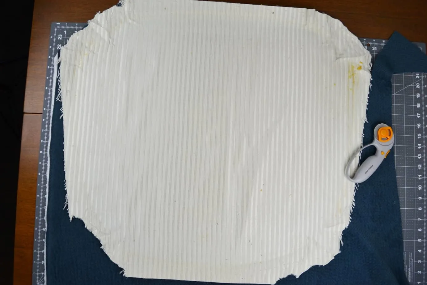 using the old fabric as a template