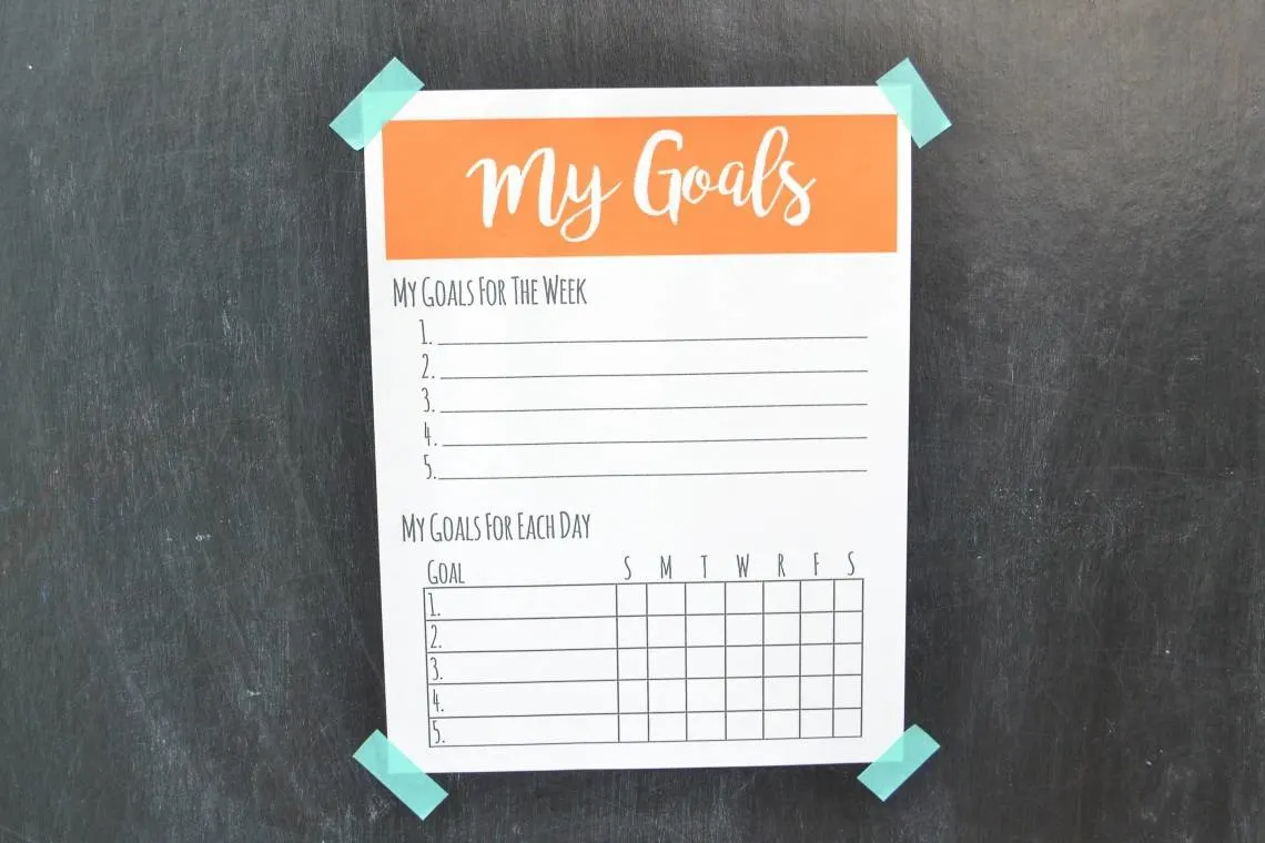 goal tracker printable