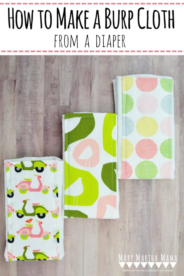 How to Make a Burp Cloth from a Diaper Mary Martha Mama