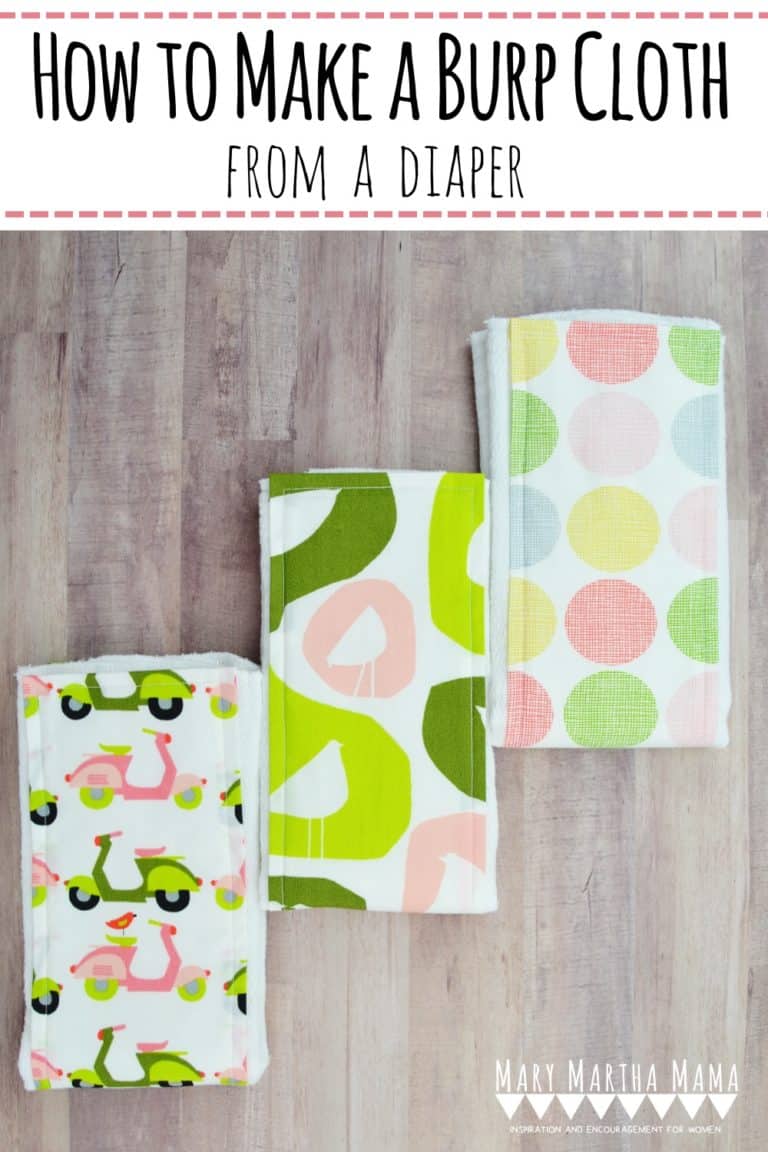 How to Make a Burp Cloth from a Diaper Mary Martha Mama