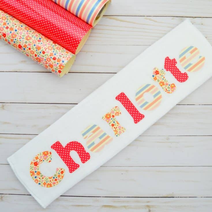 How to Make a Burp Cloth with Baby's Name on It Mary Martha Mama