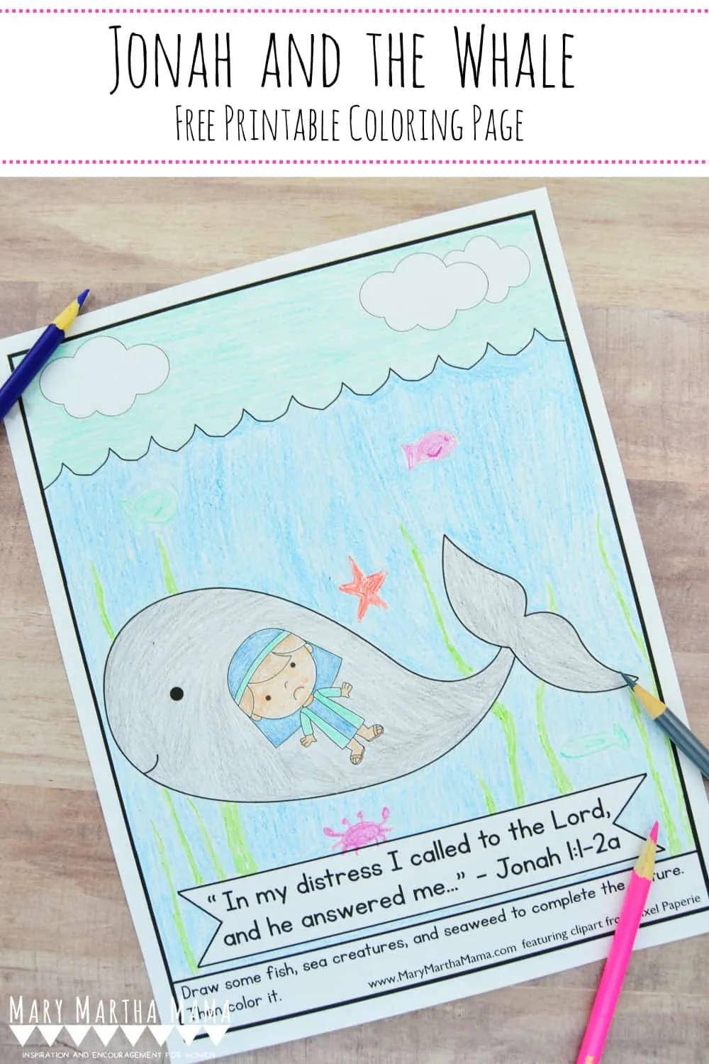 Jonah and the Whale Coloring Page- Free printable Jonah and the Whale Coloring Page #jonahandthewhalecoloringpage #jonahandthewhaleprintable #Biblecoloringpage