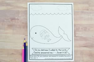 jonah and the whale coloring page free printable  mary
